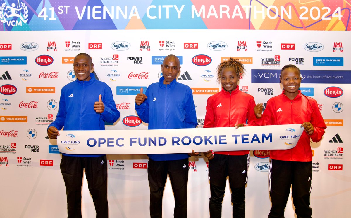 TheOPECFund's tweet image. The Rookie Team program, implemented by the #OPECFund &amp;amp; the @Vienna_Marathon organizers, provides runners from #developingcountries with the chance to get a big break in their budding careers. 🏃🏼
🔗 Lean more: bit.ly/49GdDeC
#GoFurtherGoTogether #OPECFundInAustria
