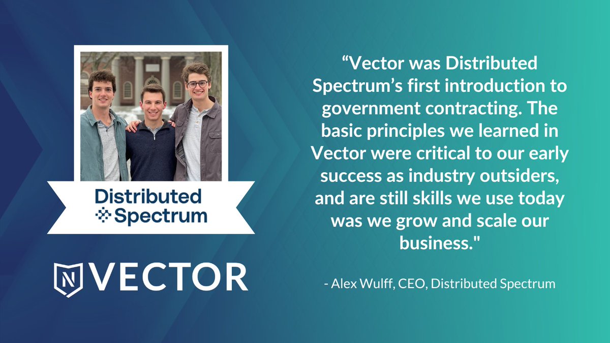 Looking to break into the government and win non-dilutive funding for your pre-Series A venture? Seize the same opportunities that helped alums like Distributed Spectrum grow by applying for Vector before May 10: nsin.mil/vector/ 

#Accelerator #Startups #DefenseInnovation
