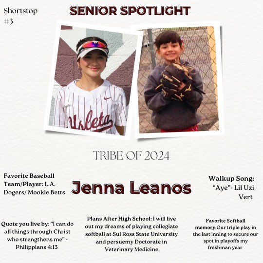 Senior night is this Friday!!! Our sixth senior spotlight is @JennaLeanos ❤️