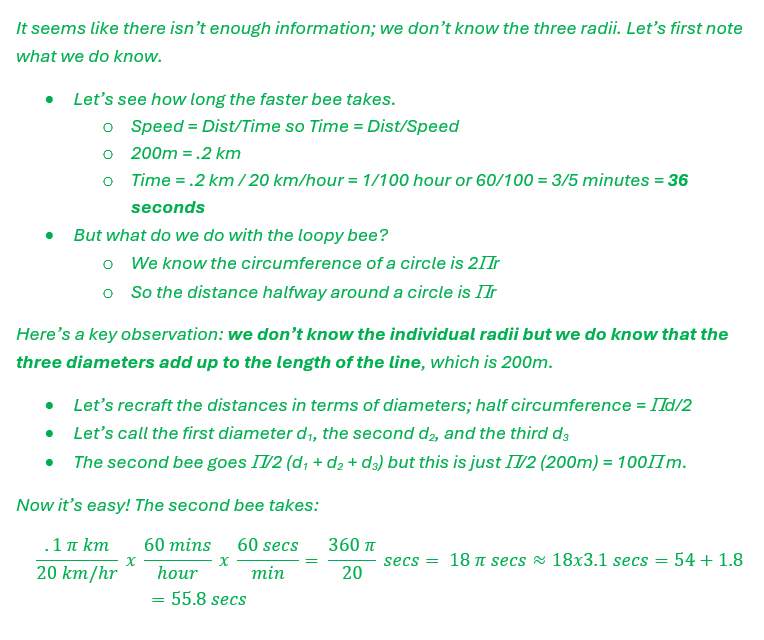 I'm looking forward to sharing this problem about two bees inspired by Noetic Math noetic-learning.com with my prealgebra and algebra students. #mtbos #iteachmath #mathisfun