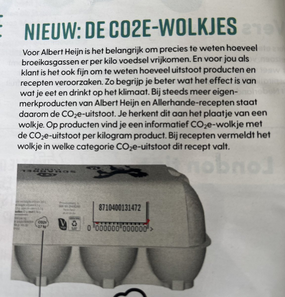 Albert Heijn komt met nieuwe CO2-wolkjes bij producten en recepten want zo “begrijp je beter wat het effect is van wat je eet en drinkt op het klimaat”. Zo komen we steeds dichterbij absoluut klimaat-totalitarisme. Walgelijk.