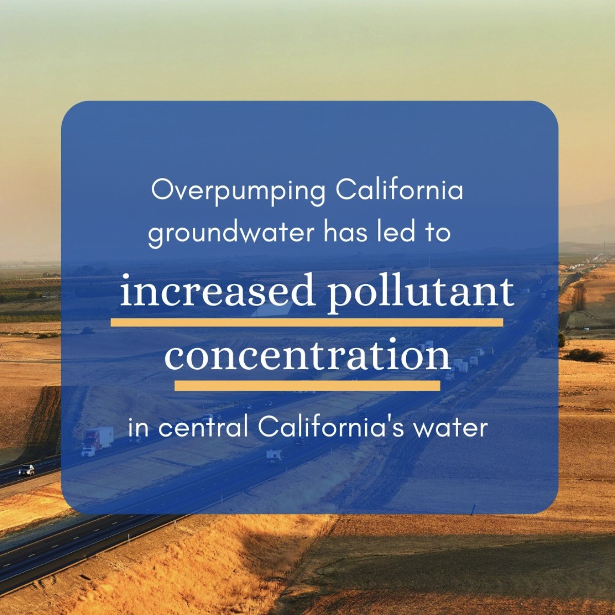 According to the Yale Environment Review, California's central valley has been overpumping groundwater reserves. This means that the concentrations of pollutants, such as arsenic, have greatly increased in these reserves.

#unwater #watersecurity #waterforall #sdgs  #humanrights