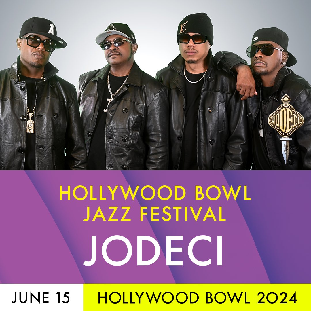 L.A.! See y’all this summer at the @HollywoodBowl Jazz Festival on Saturday, 6/15! 🔥 Tickets on sale now. 🎶 @PMusicGroup lnk.to/JODECI