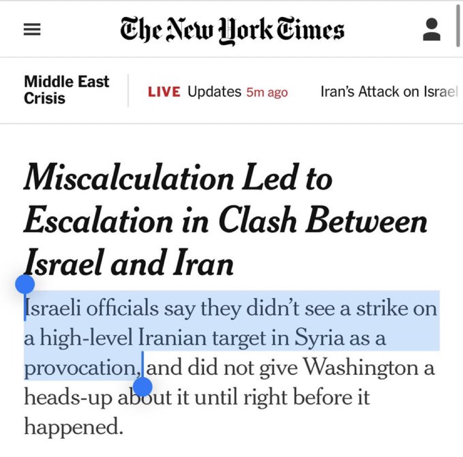 Iranians say “We didn’t see Sebring drones and missiles at Israel as a provocation.”

So, we call it quits?