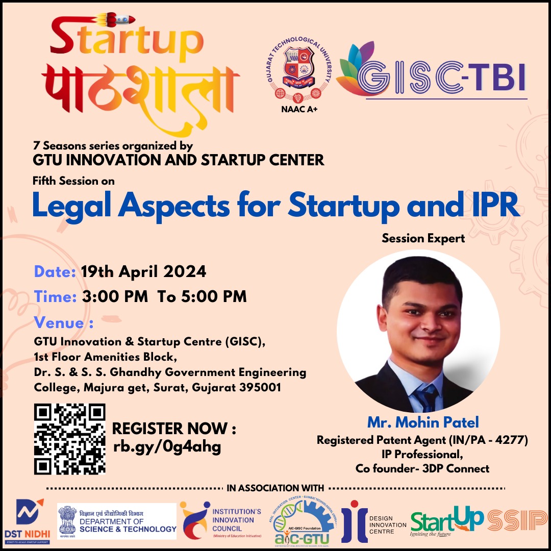 FenilModi38's tweet image. Greetings,

We extend our most esteemed invitation to you for an exceptional event scheduled for April 19th. This event will delve into the intricate legal landscape surrounding startups and Intellectual Property Rights (IPR).

#gisc 
#gtu 
#surat
#startup