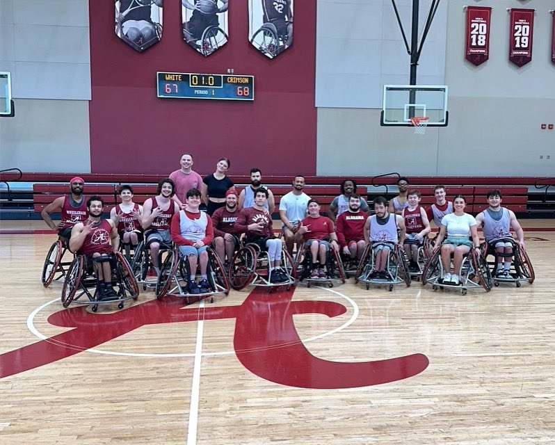 We’re not just a basketball school🏈 😜 End of year spring football scrimmage. 👊🏻 #RollTide | #AlabamaAdaptedAthletics