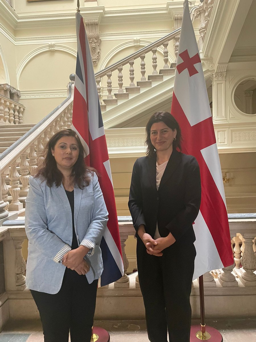 Delighted to meet @SophieKatsarava Georgia’s Ambassador to the UK @GeoEmbLondon today. We discussed 🇬🇧 support to 🇬🇪, Euro-Atlantic aspirations, sovereignty, and concerns about the proposed Law on Transparency of Foreign Influence. Looking forward to #Wardrop Dialogue 2024.