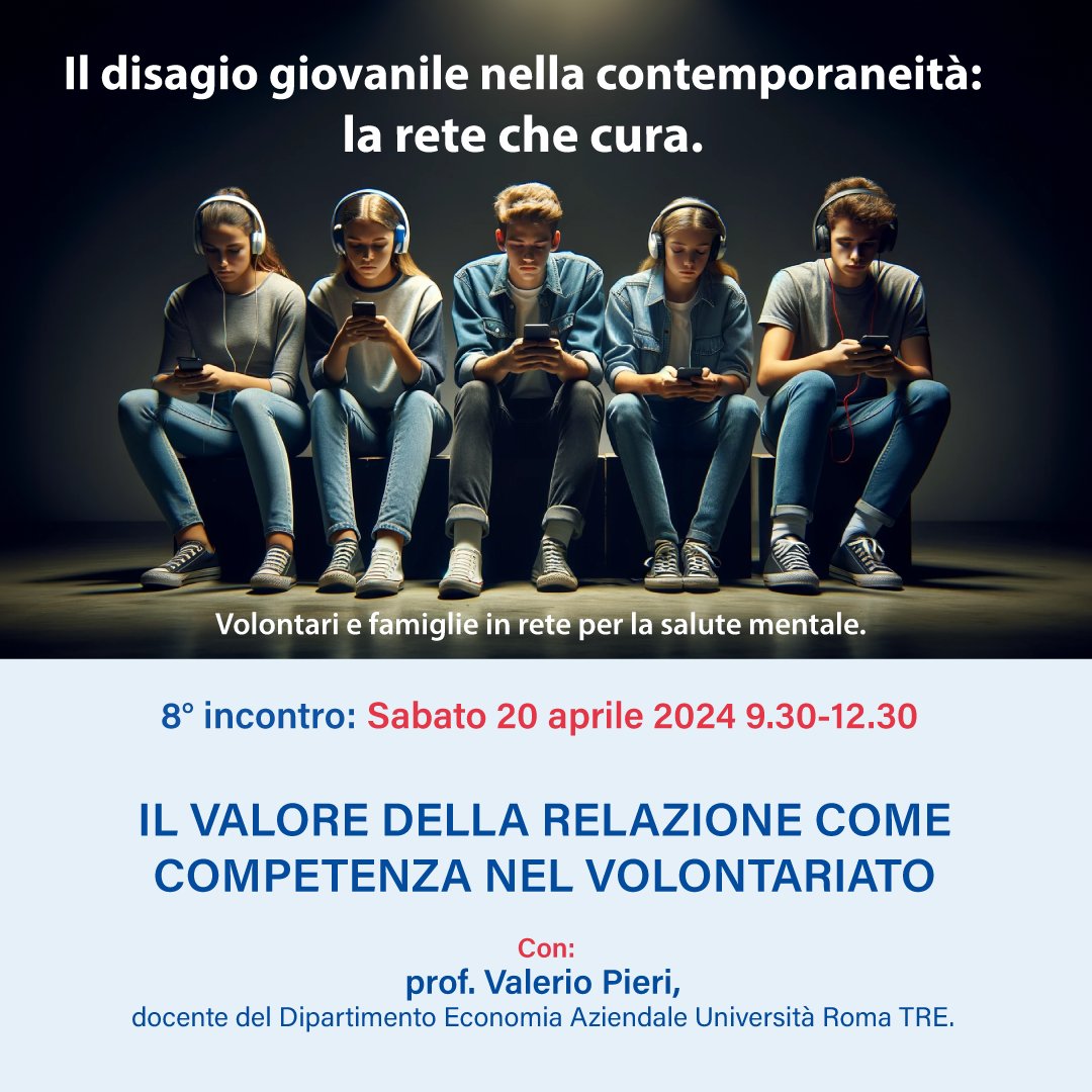 ✨Il valore della relazione come competenza nel volontariato.
Sabato 20 aprile.
Con:
➡ prof. Valerio Pieri, Docente Dipartimento Economia Aziendale Università Roma TRE.
#disagiosociale #fondazionediliegro #disagiomentale #disagiogiovanile #cittadinanzaattiva #volontariato