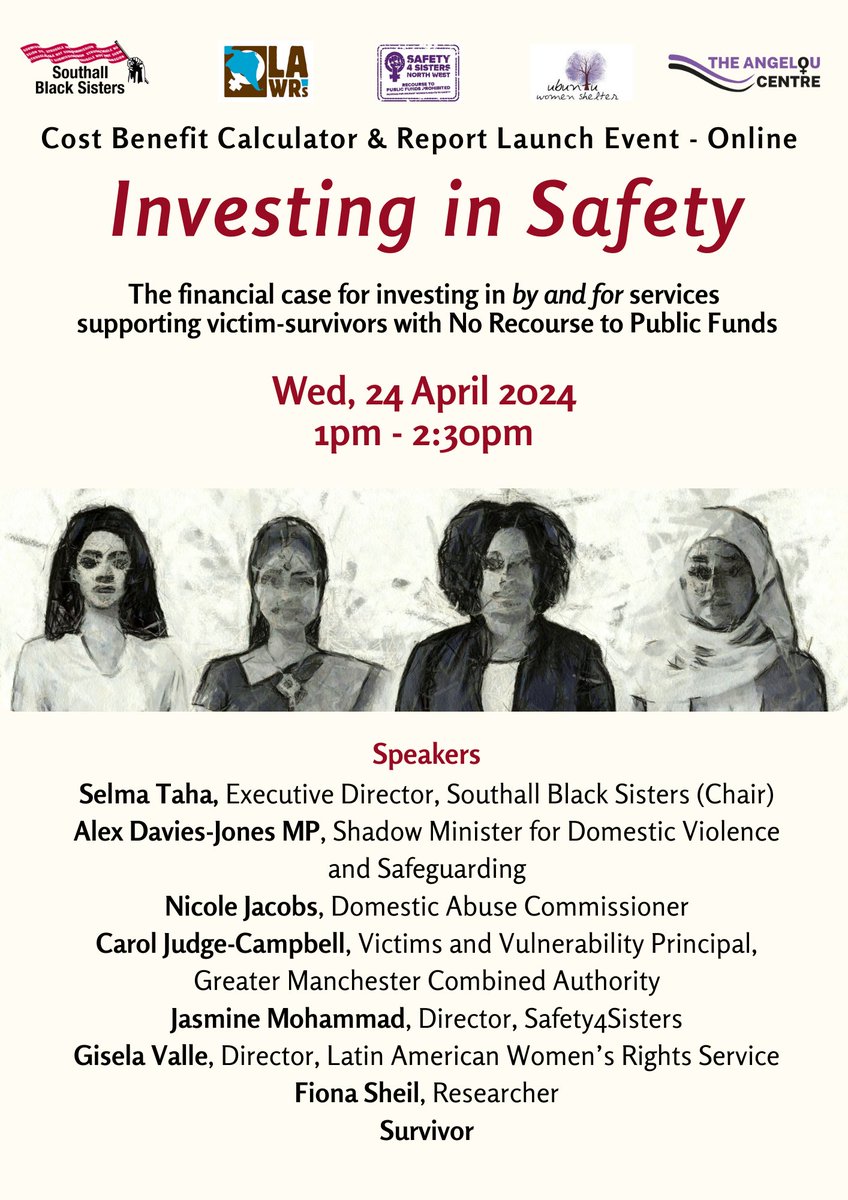 On Wednesday the 24th, we launch our #InvestingInSafety resources that lay out a strong financial case for investing in by & for services supporting victim-survivors with NRPF. Hope you're as excited as we are to hear more from our speakers. Register 👇 eventbrite.co.uk/e/investing-in…