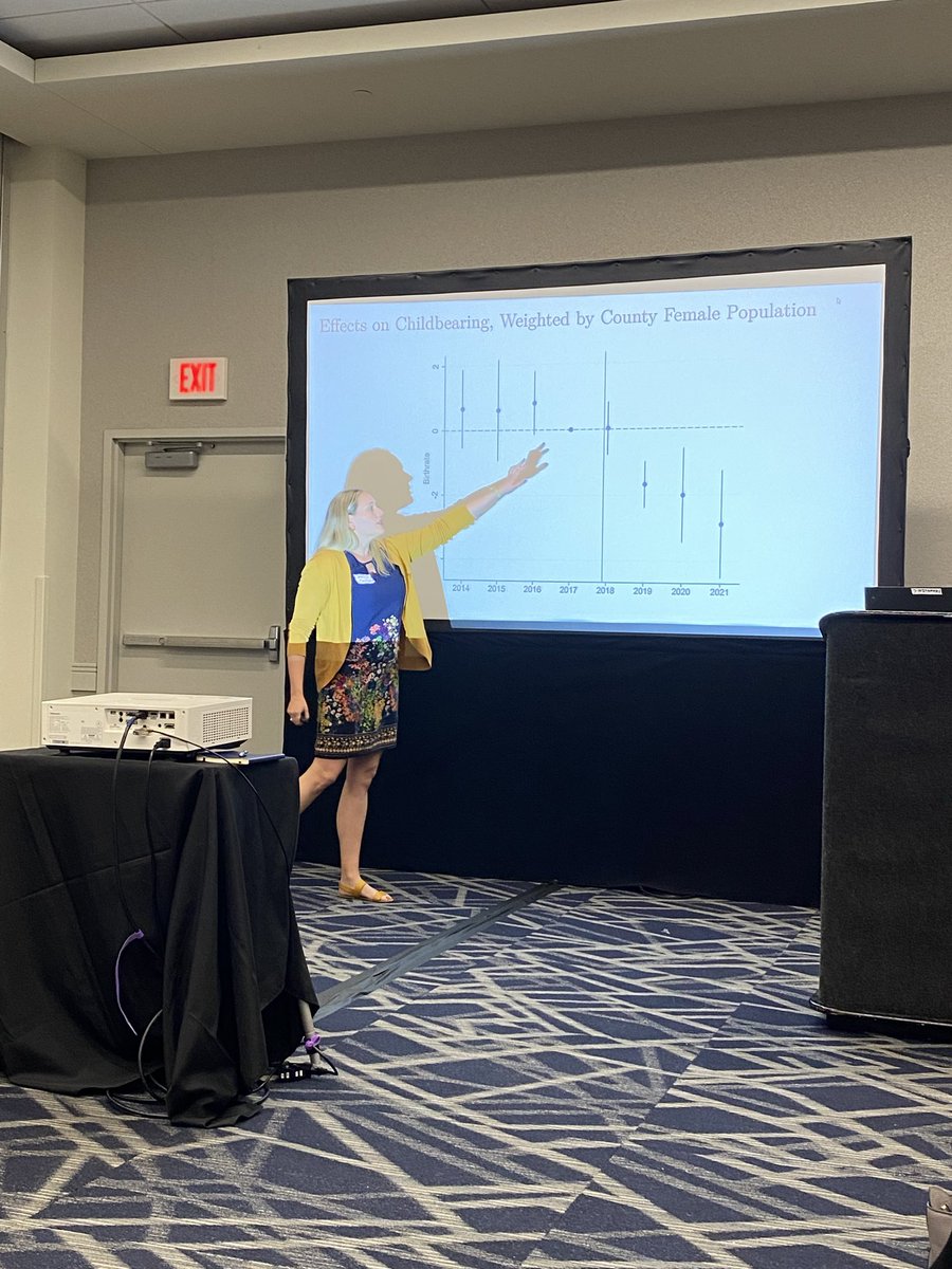 analisapackham's tweet image. Enjoyed having a chance to present at the Economic Demography workshop yesterday! I presented new work with @jessica__kiser on a contraception initiative in Virginia and watched @lindsbullinger present our joint work on cash and child maltreatment. A stacked program! ;)