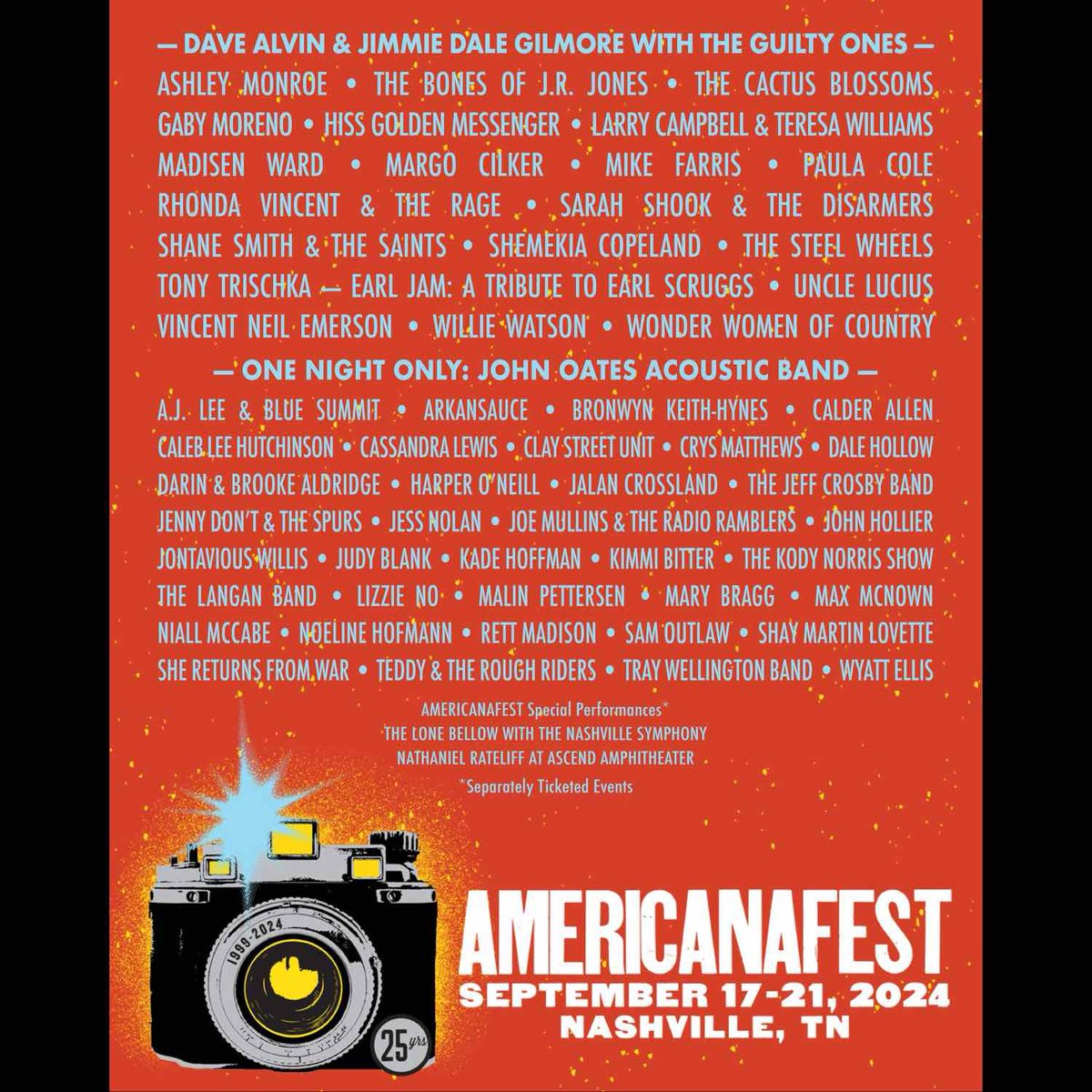 We're back at @AMERICANAFEST with this stacked lineup! Catch our official showcase with a Silver or Festival Pass, or snag a ticket at the door. More info coming soon! #nashville #AMERICANAFEST