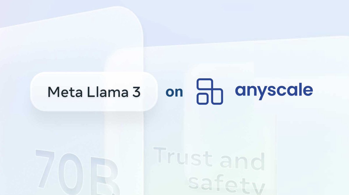 🦙 We're excited to host @Meta Llama-3 8b and 70b on Anyscale Endpoints! ➕ Fine-tuning, JSON mode and function calling support coming soon as well! Pricing: - 8B: $0.15 / Million tokens - 70B: $1.00 / Million tokens