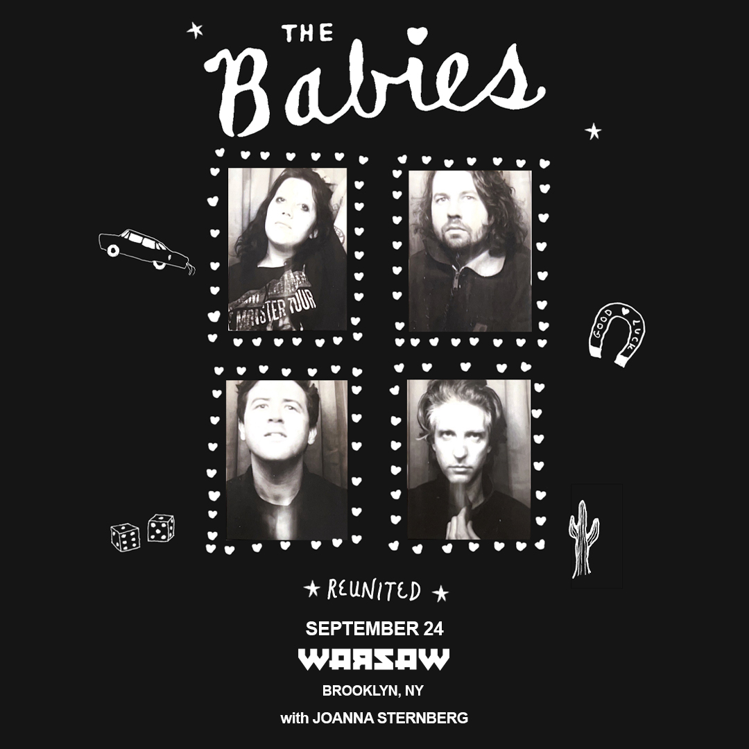 𝙅𝙐𝙎𝙏 𝘼𝙉𝙉𝙊𝙐𝙉𝘾𝙀𝘿 🔊 The Babies are baaaack! For the first time in over a decade, the Brooklyn indie-rock band will play live again on September 24 at Warsaw! Tickets on sale tomorrow, 4/19 at 10 am 🎟 livemu.sc/447uUwg