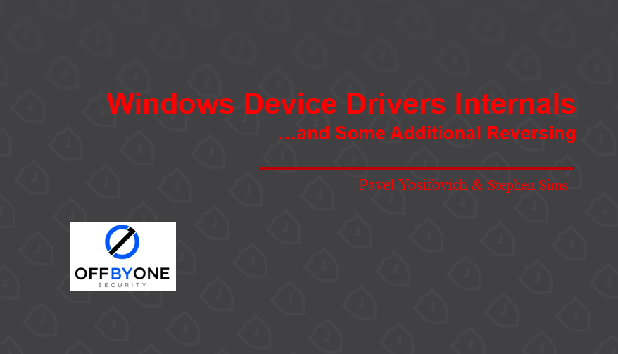 Join me tomorrow on the Off By One Security stream with special guest Pavel Yosifovich @zodiacon for a session on Windows Device Drivers Internals, ...and Some Additional Reversing! 19-April at 11AM PT. Looking forward to this one! youtube.com/watch?v=7Trgnw…