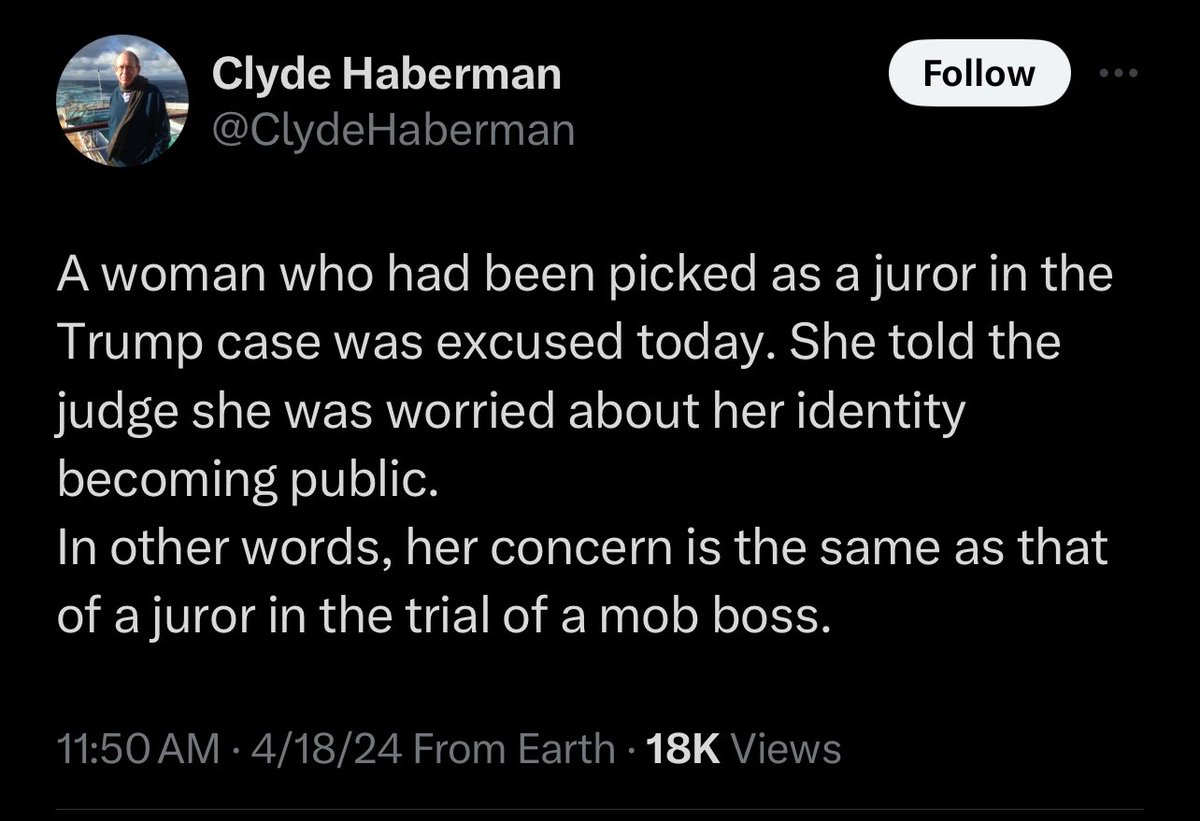 Pretty sure the mob in this case would be her peers, should Trump be acquitted. But go on, Clyde.