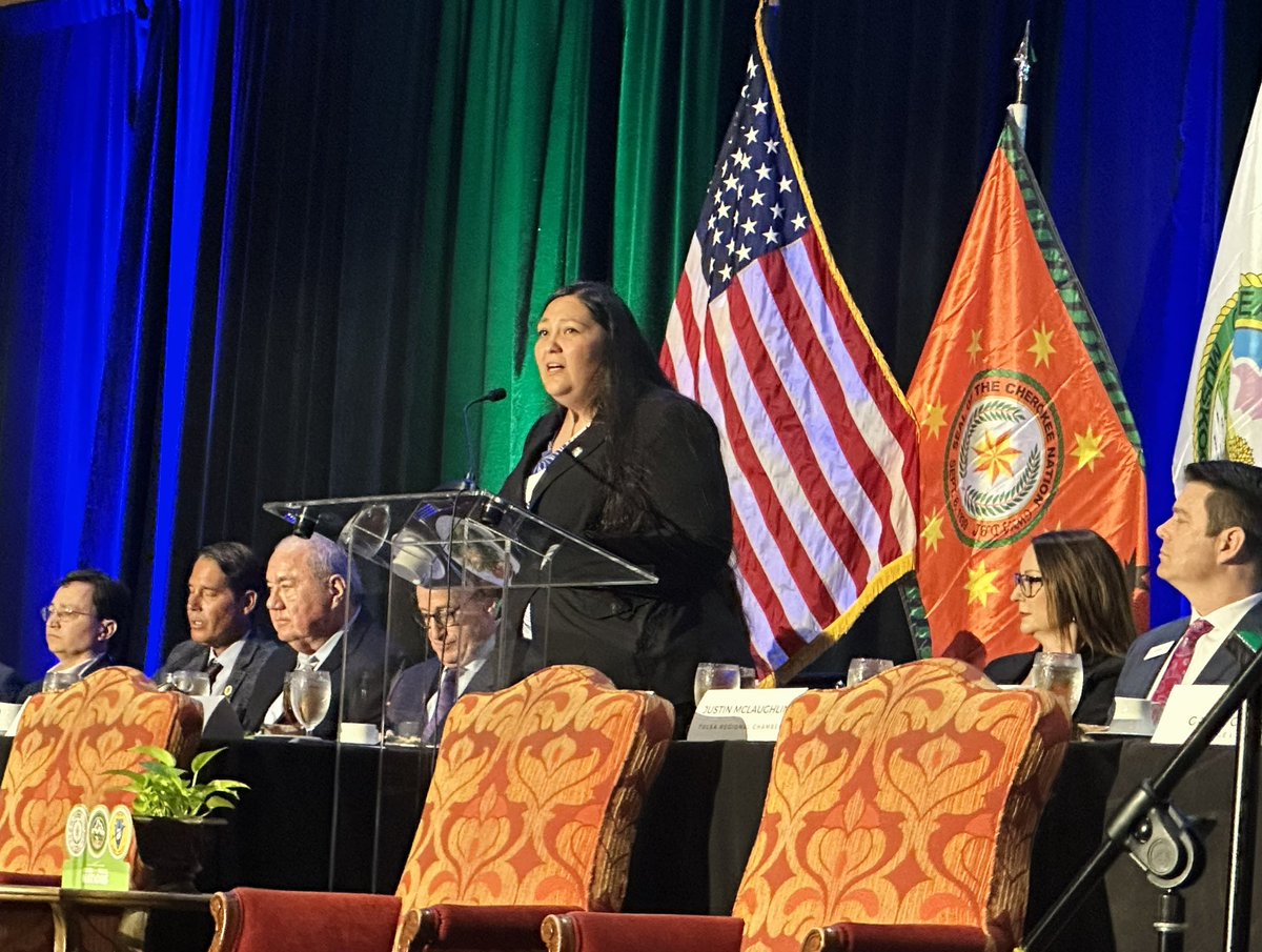 Secretary of Culture & Humanities RaeLynn Butler kicks off the #StateOfTribalNations event today with a land acknowledgement from the Muscogee Nation. #ForOurCommunities #Tvlse