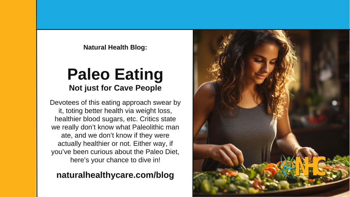 The #Paleo Diet includes eating more like humans before the development of farming. It recommends eating lean meats, fish, eggs, vegetables, and fruit.
naturalhealthycare.com/blog/Paleo-Eat…
#drdebbiekaras #naturalhealthycare #naturalhealth #nutrition #eathealthy