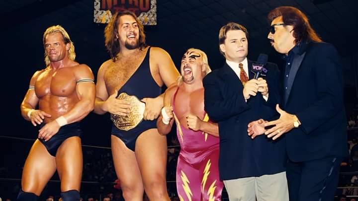 'The Total Package' @GenuineLexLuger,@PaulWight Aka The Giant, Kevin Sullivan, @tonyschiavone24 And @RealJimmyHart.