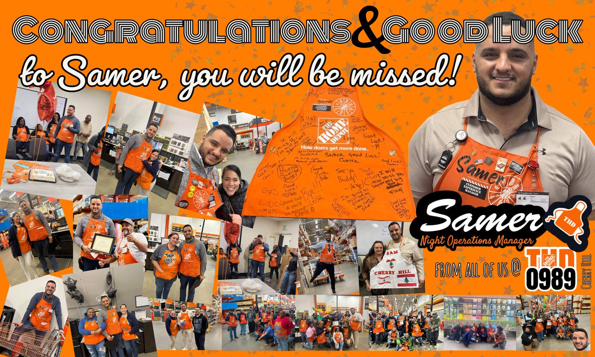 thd0989's tweet photo. Celebrating Samer Rostom of store #thd4101 his new position of Night Operations Manager! #congratulations #way2go #thankyou #get #livingourvalues #Recognition #orangefamily #bleedorange  #awesomejob #creatingshareholdervalue #homedepot4101 #homedepotSouthPhiladelphia #awesomejob https://t.co/go6nc5ZXbd