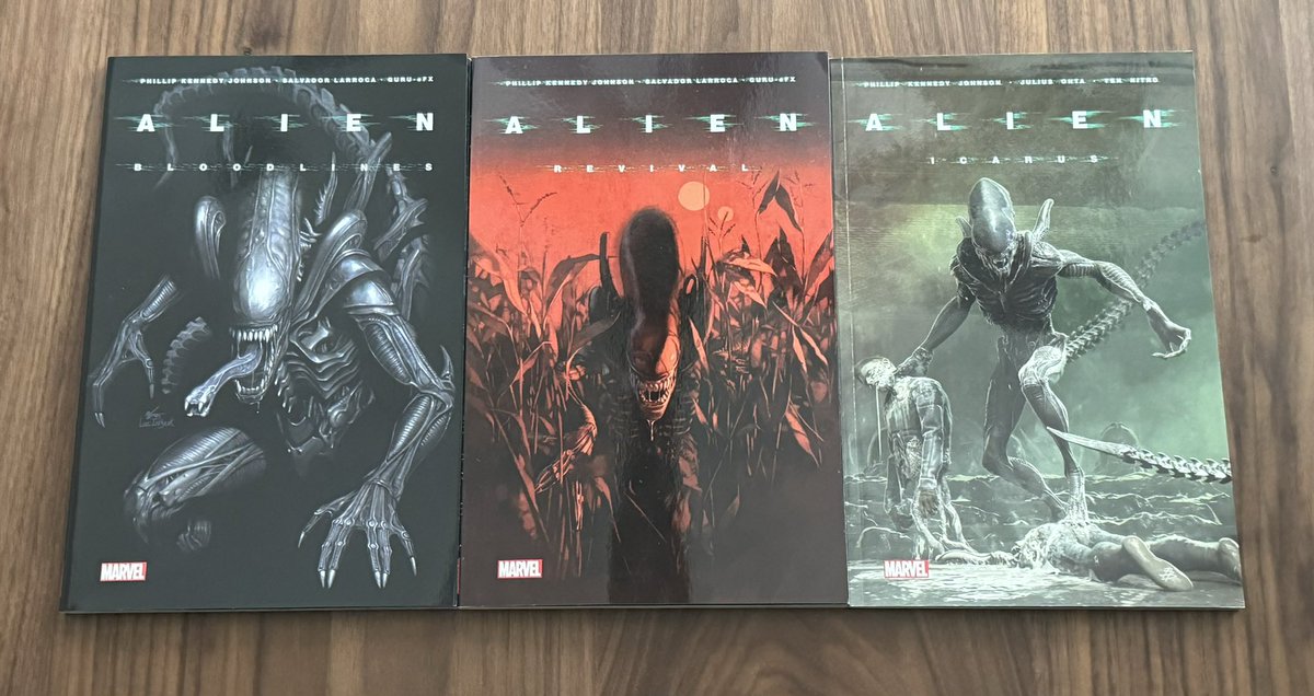 After my interview with @PhillipKJohnson I needed to check out the Alien series he wrote for Marvel Perfect day to get them in the mail!