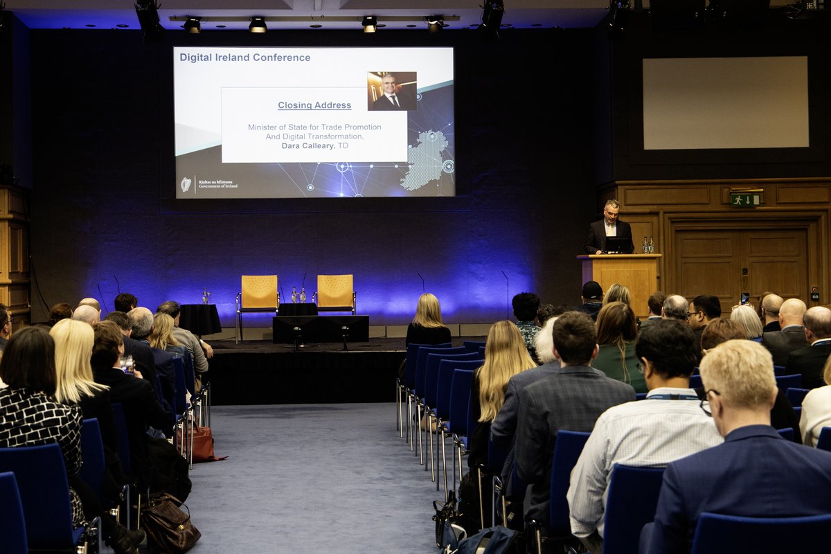 In closing today's Digital Ireland Conference, Minister @daracalleary looked forward to the D9+ meeting taking place tomorrow, highlighting the Group’s important role as “ambitious advocates for a Digital Single Market based on openness and fair competition, and a digital