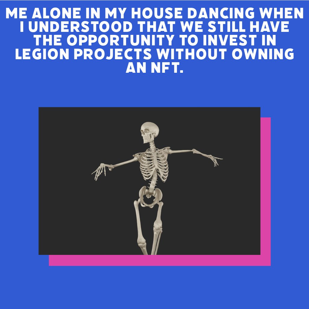 zeliabx's tweet photo. Me dancing like nobody's watching at home because...
Just realized you DON'T NEED an NFT to invest in awesome Legion projects!   #LegionVentures #Crypto #EveryoneWins  (at list for now). You should check them out: https://t.co/Q94mBjRMAU https://t.co/th19TmaIpt