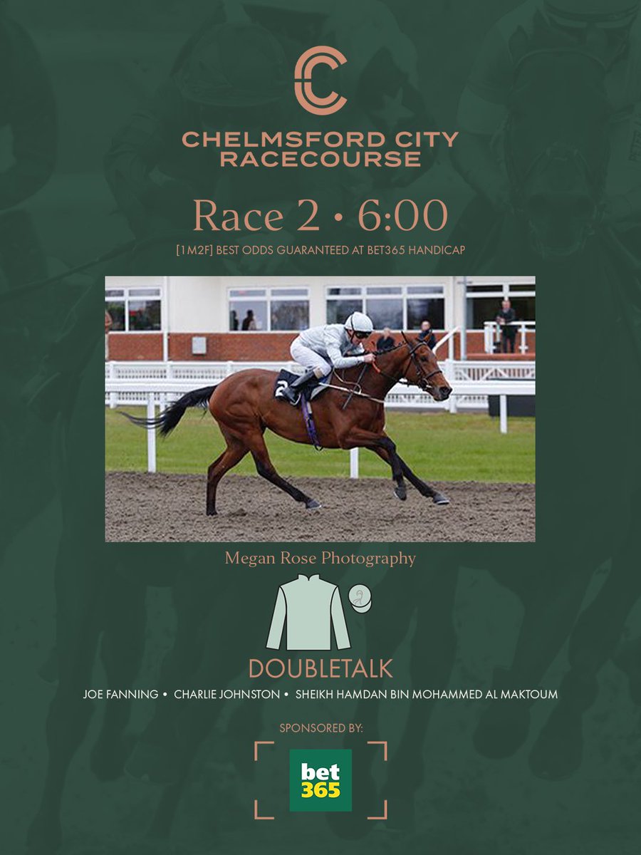 6:00pm Result: Congratulations to Doubletalk who wins the “Best Odds Guaranteed At bet365 Handicap” (T) Charlie Johnston (J) Joe Fanning (O) Sheikh Hamdan bin Mohammed Al Maktoum 1️⃣ Doubletalk 2️⃣ Con Te Partiro 3️⃣ Salamanca Lad