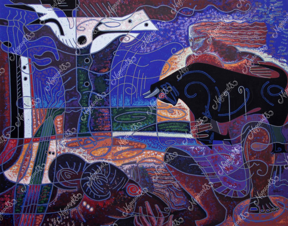 TheNosnevets's tweet image. Mythologies

Serigraph
Limited Edition of 300
Paper Size: 36.5" H x 45" W
Image Size: 31.5" H x 40" W
1992
Adrian Wong Shue

Prints now available!
adrianwongshue.com/product-page/m…

#Mythologies #Cretan #Bull #Hercules #12Labors #Painting #Art #Figures #Abstract #AdrianWongShue #ArtForSale