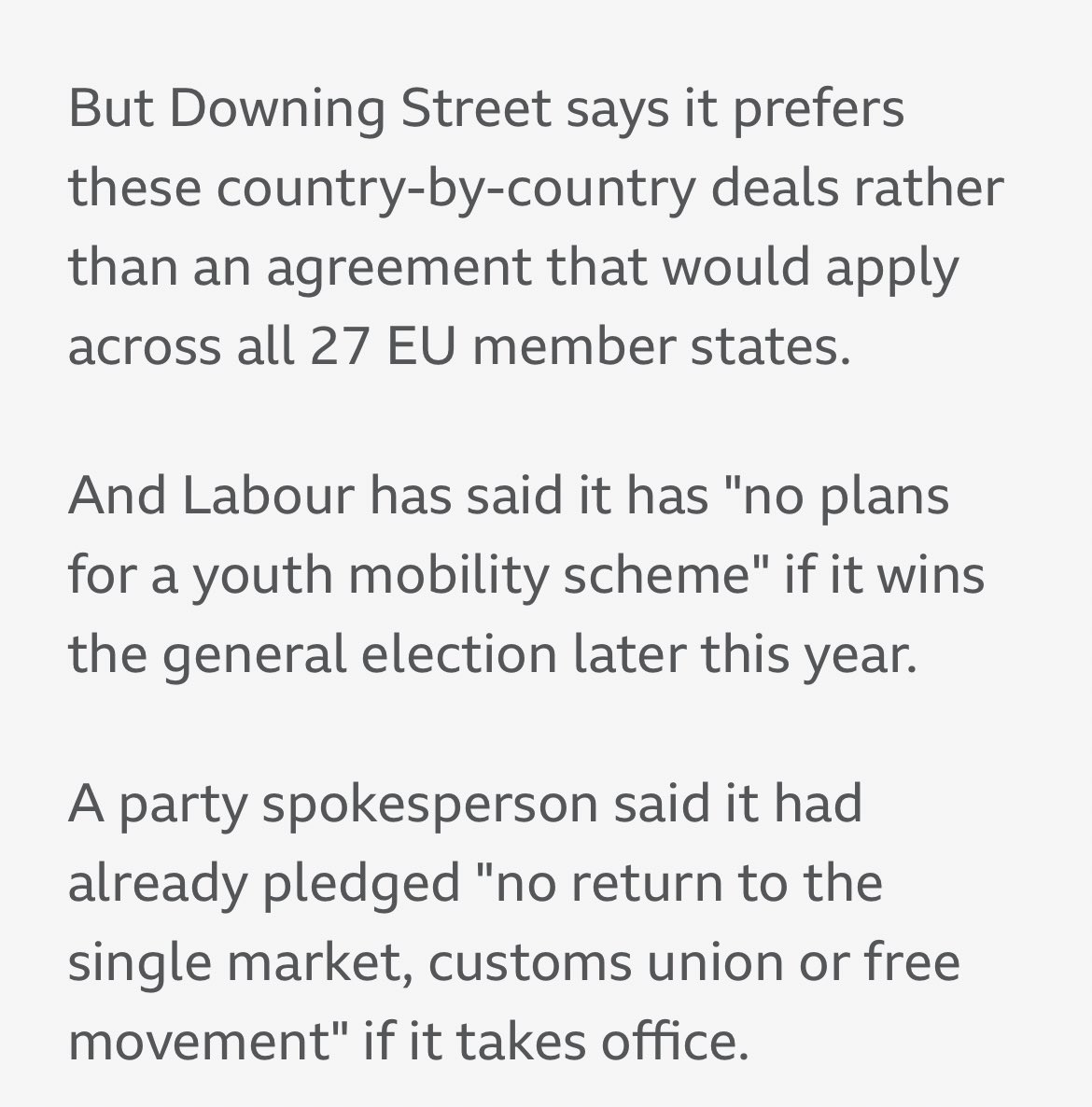 'EU proposes free movement deal for young people.' 🇪🇺 Conservatives 'prefer country by country deals' Labour have 'no plans for a youth mobility scheme'. What on earth have Labour become? Really, what's the choice between Tories and Labour for young people with broad horizons?