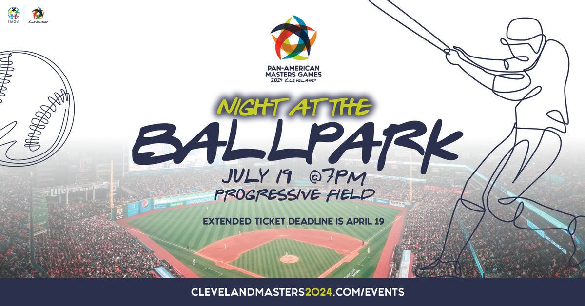It’s the bottom of the 9 inning, masters athletes 😱⚾ Claim your FREE Night at the Ballpark tickets to see the @Cleguardians take on the San Diego Padres in an MLB Game on July 19! The deadline is TOMORROW, April 19 Claim your ticket today: clevelandmasters2024.com/events