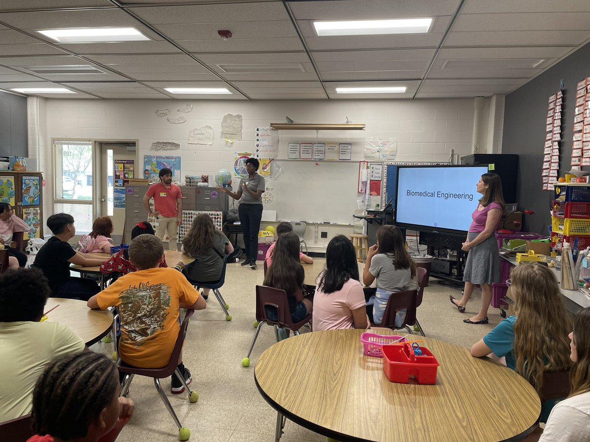 Thank you to Ms. Simpson for scheduling all the volunteers from the Biomedical Engineering program at Wake Forest to speak to our 4th and 5th graders!
