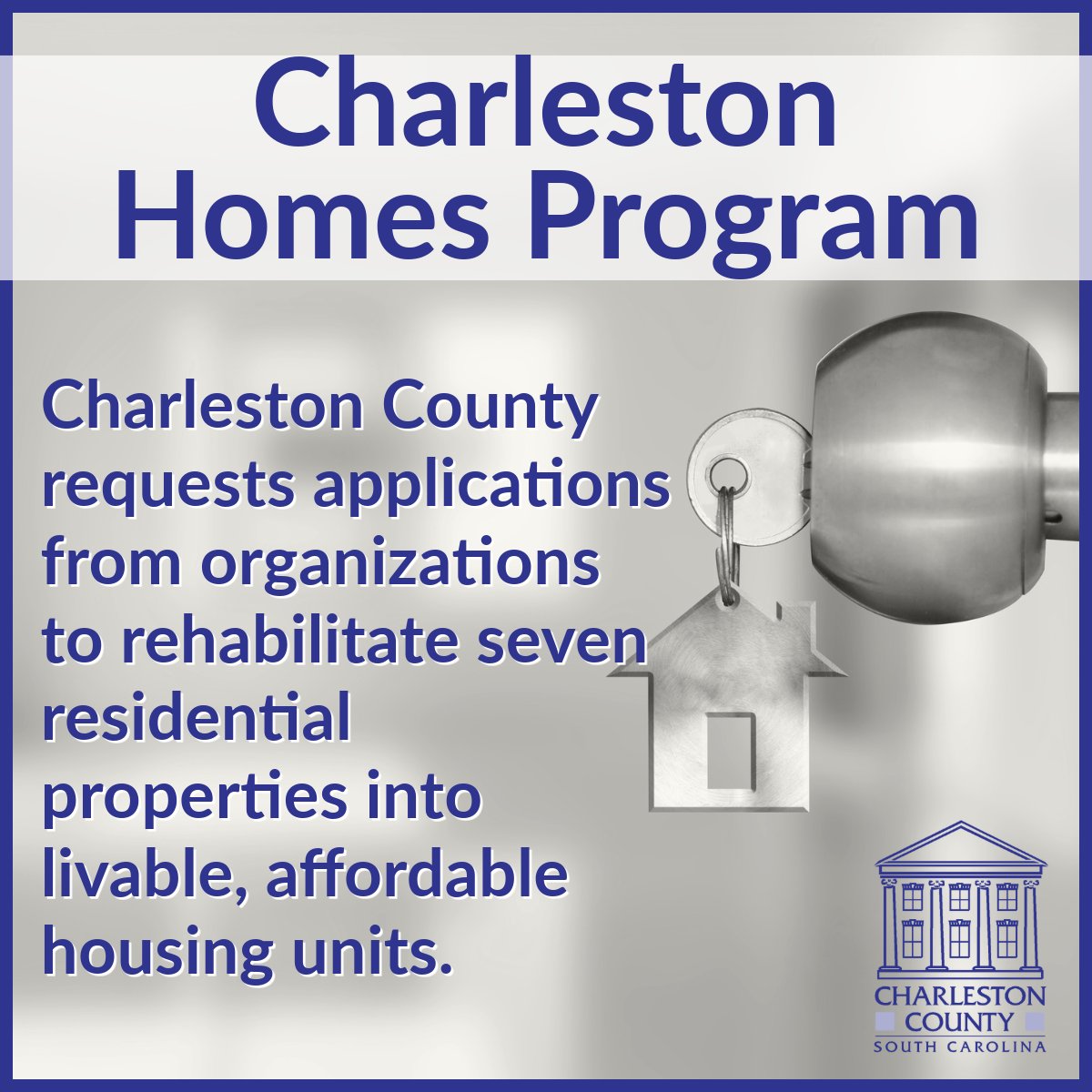 Applications are now open for Phase III of the Charleston Homes Program! More information and how to apply: charlestoncounty.org/news/2024/4843… #ChsNews