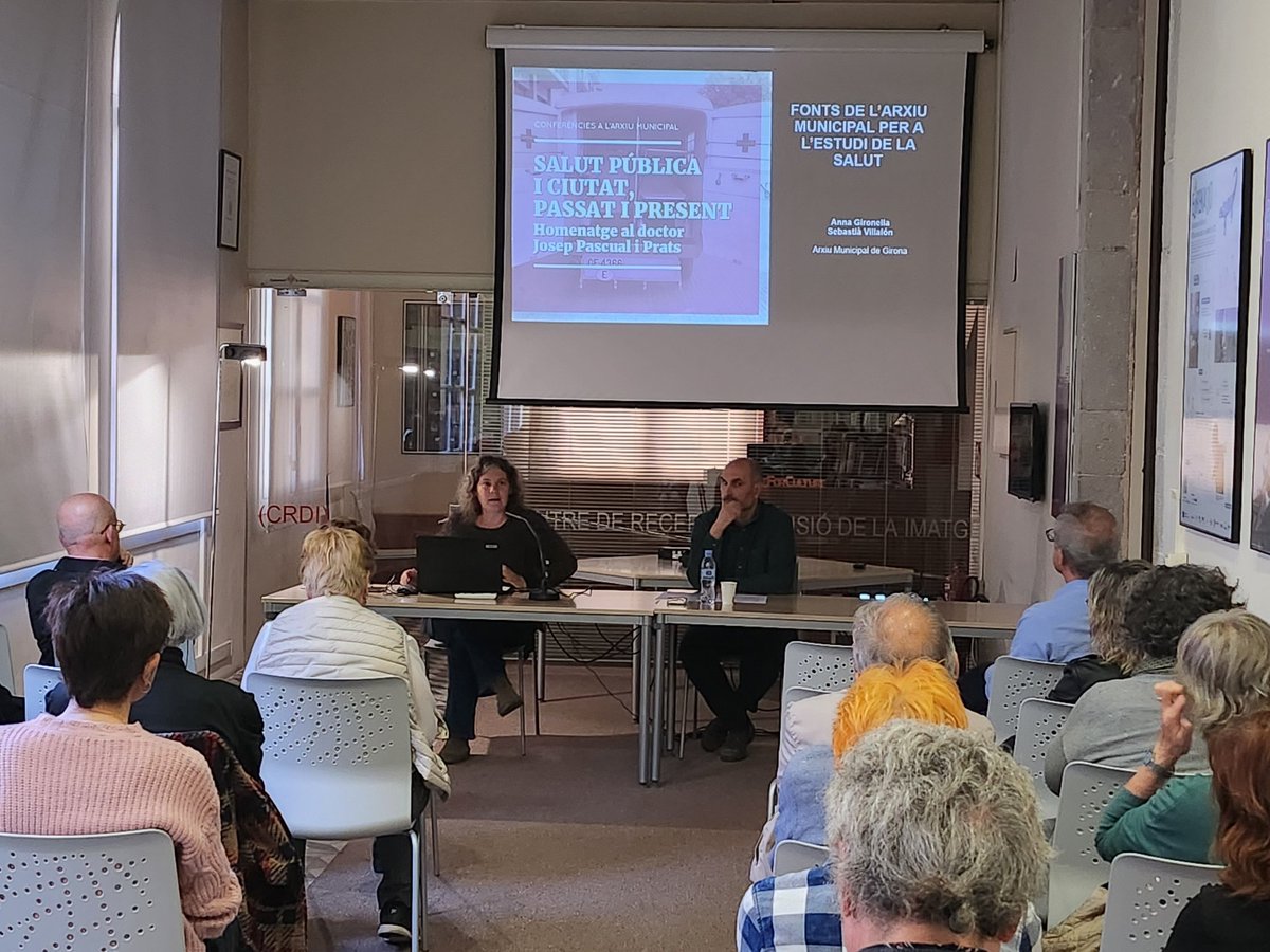 Estrena del cicle de #ConferènciesALArxiuMunicipal veient les fonts de l'<a href="/arxiu_gi/">AMGirona</a> per l'estudi de la salut, amb l'Anna Gironella i en Sebastià Villalón. <a href="/Girona_Cat/">Ajuntament de Girona</a>