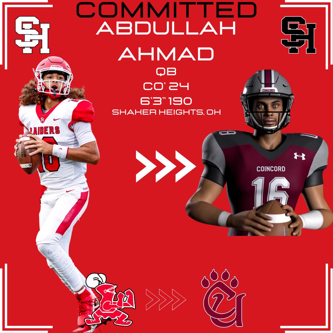Boom!! After yesterday’s signing day, here is a commit from our 2024 Class Abdullah Ahmad. @dullahmad16 is heading to Athens, WV to be a Mountain Lion. #ShakeTheWorld -> #CUlture Dullah is a 2 year starter at QB ! The 6’4” Gunslinger lead the historically explosive offense!