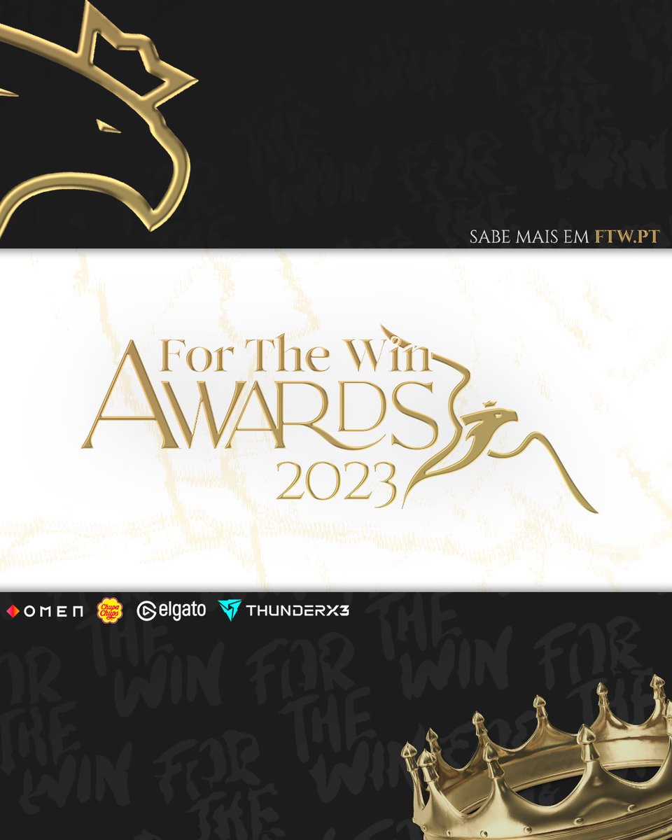 Os FTW Awards estão de regresso para premiar os melhores de 2023! 💥 Fica a conhecer os nomeados desta edição e vota até dia 5 de maio. 👉 ftw.army/awards2023 #ftwesports #ftwarmy #ftwawards #OMENFTW #CHUPACHUPSFTW #THUNDERX3FTW