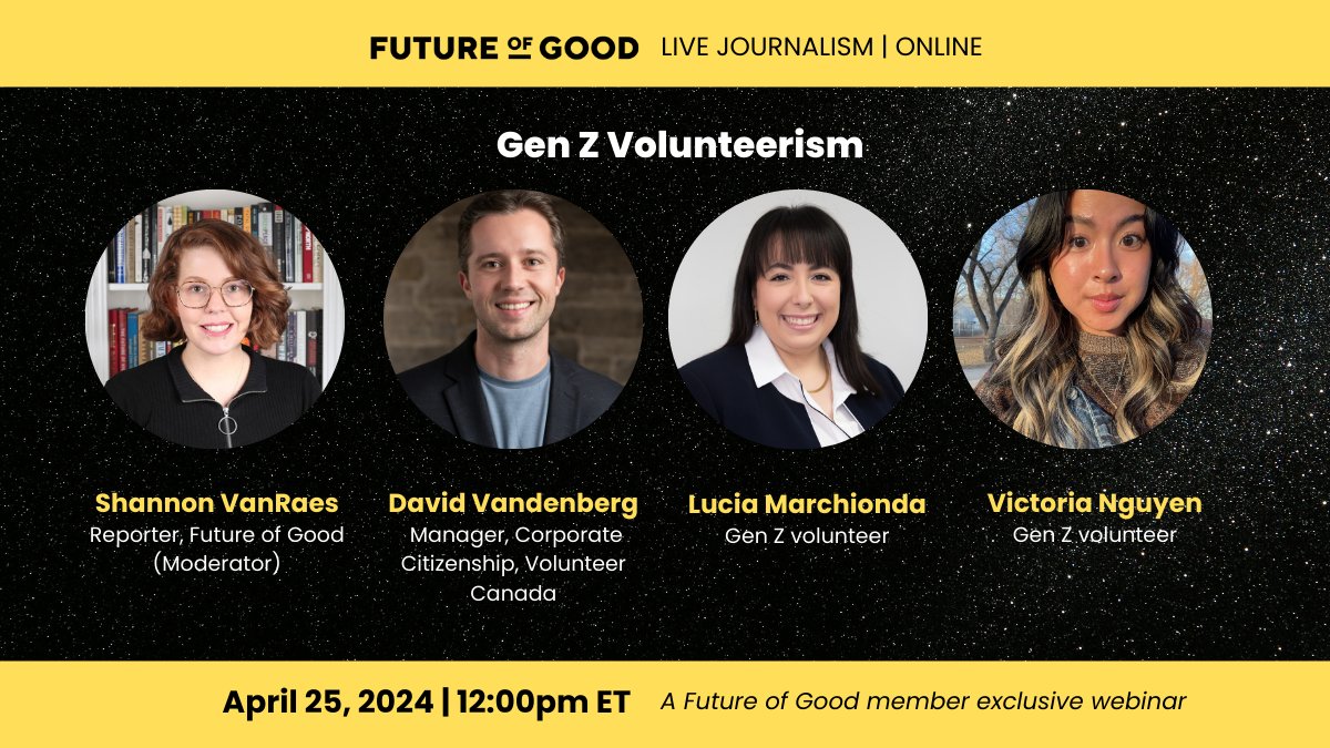 In this Future of Good #webinar, we will examine what motivates #GenZ volunteers, how non-profits can attract and retain youth volunteers, as well as dispel common misconceptions about this up-and-coming generation of volunteers. RSVP now: futureofgood.swoogo.com/gen_z_voluntee… #volunteers