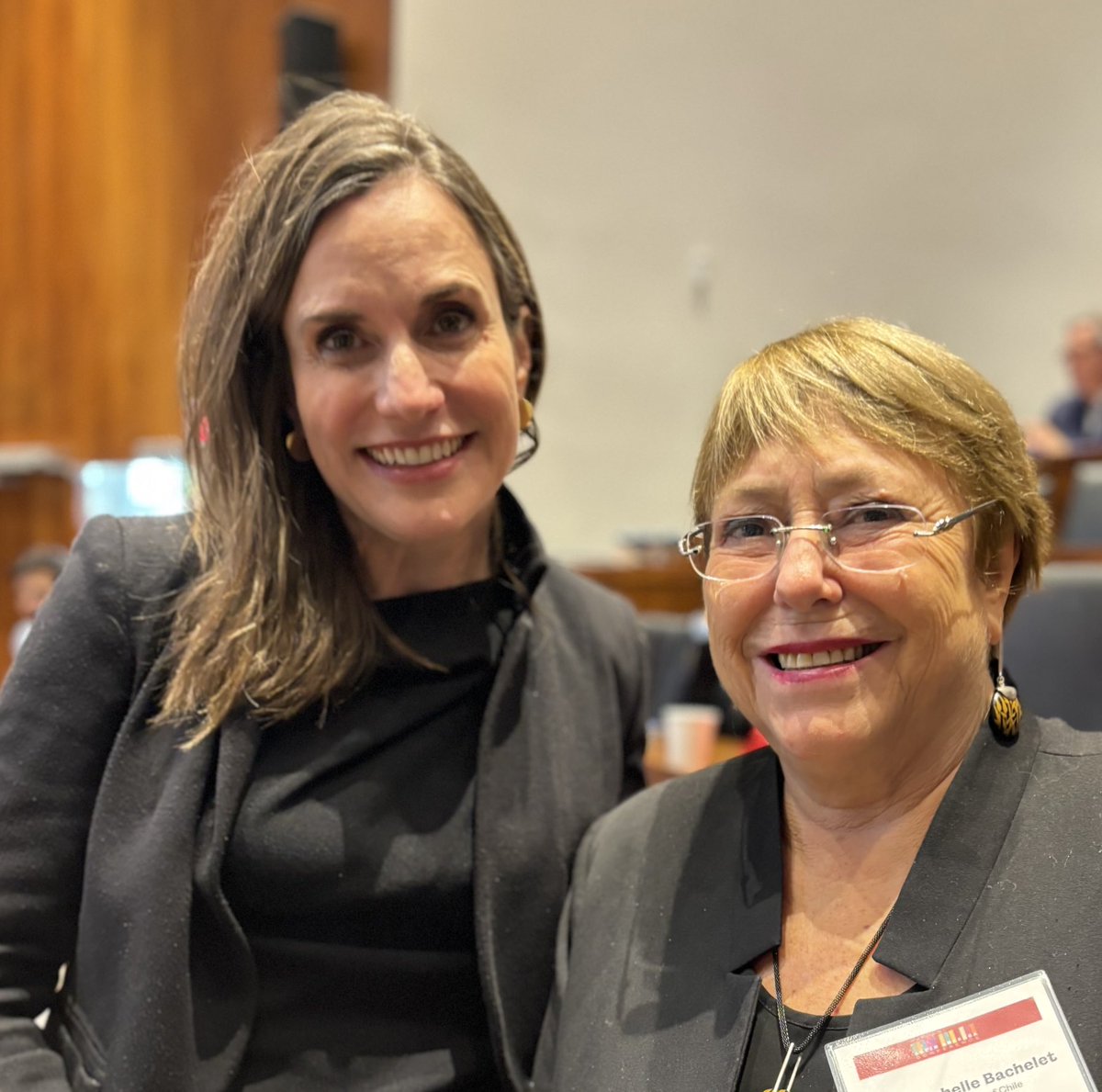 Wonderful to spend time with ⁦@The_Dialogue⁩ member @mbachelet⁩ who stressed the need for regional collaboration to address pressing issues, including migration, security, and health at the 2024 LATAM Conference at ⁦@PrincetonSPIA⁩.