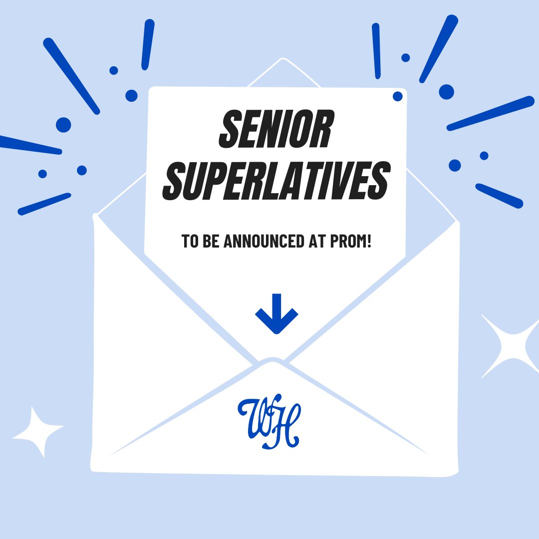 Senior Superlatives will be announced before Prom King and Queen this year! Don't forget to stick around!

#whitehousebdp #bdp