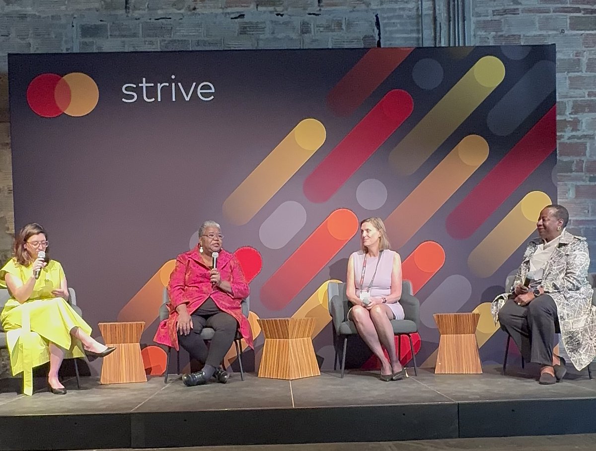 AngelaFWilliams's tweet photo. During @Mastercard's and @CNTR4growth's Strive USA Summit yesterday, I joined Victoria Brown, Cathie Mahon, and Donna Gambrell for a timely discussion on what federal funds mean for small businesses and how we can capitalize on historic funding to foster economic growth. https://t.co/fnXPWs83ai
