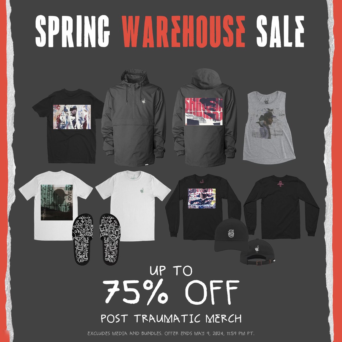 Spring warehouse sale happening now through May 9th. Up to 75% off select items mshnd.co/store