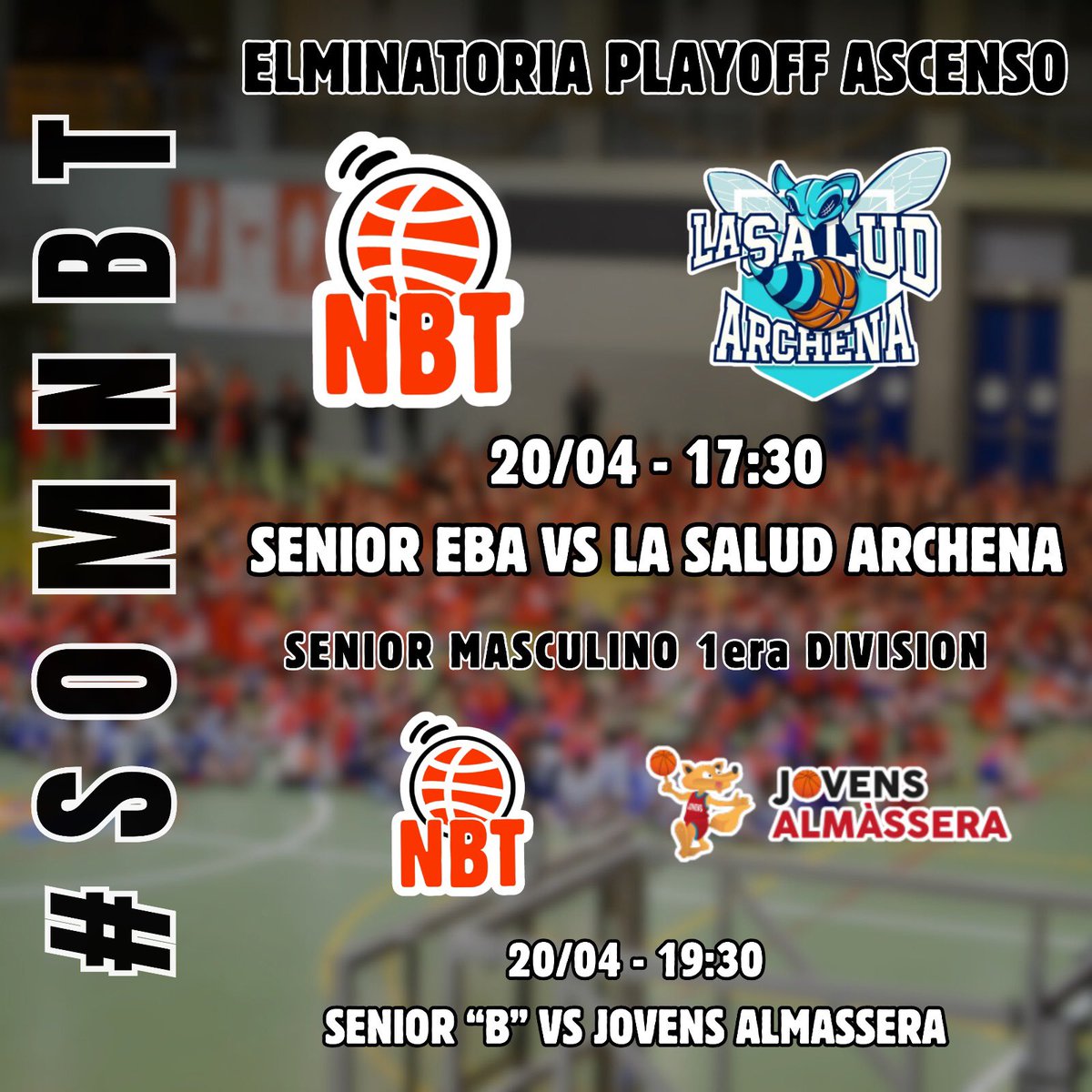 🫵🏻 RECUERDA, ESTE SABADO VEDAT 🫵🏻 🖤🧡 Este fin de semana nuestro equipo EBA necesita todo el apoyo posible para conseguir su victoria frente a Archena ✅ Y al finalizar, nuestro senior “B” buscará la segunda plaza del grupo frente a Almassera ‼️OS NECESITAMOS A TODOS AFICIÓN