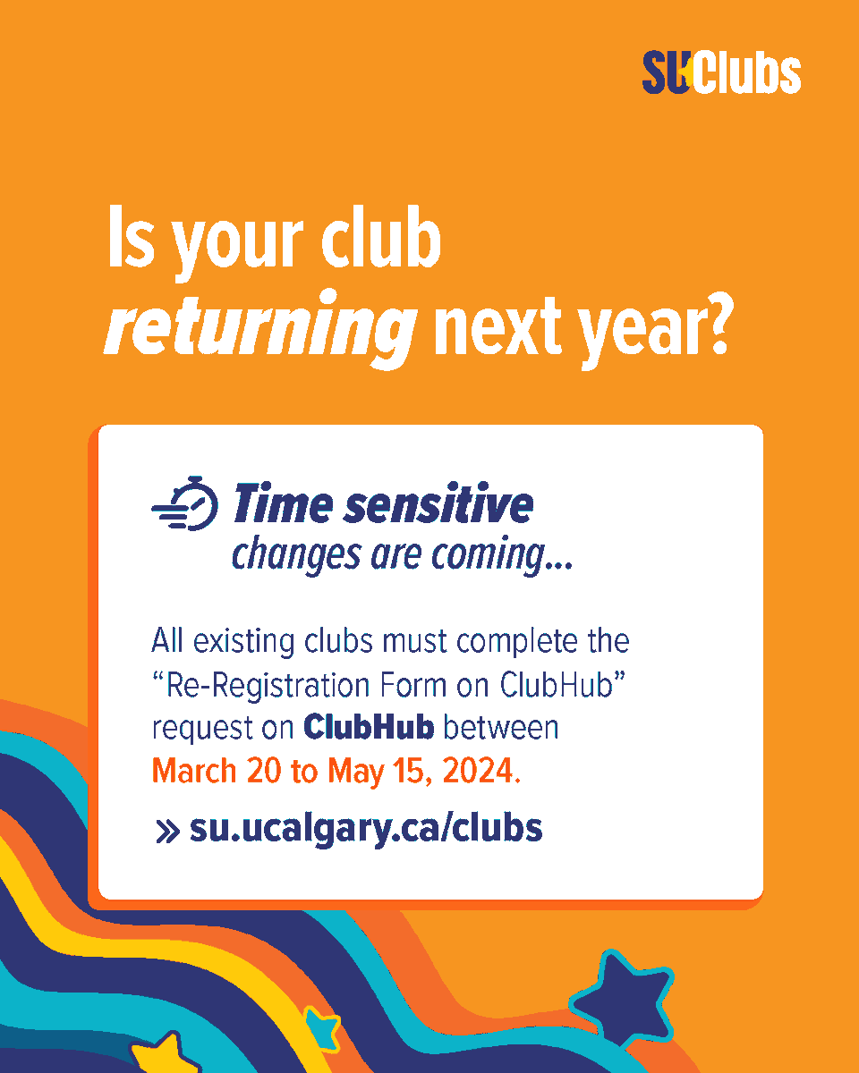 📣 Attention SU Clubs:

All clubs wishing to maintain active status for the 2024-2025 academic year must re-register on ClubHub!