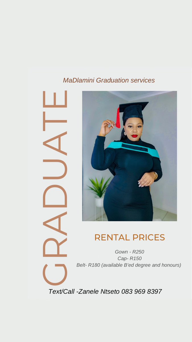 If you are in Bloemfontein and need to hire grad attire, do yourself a favour and NEVER use this lady. She inconvenienced me so much and I had the absolute worst experience with her. If you want someone reliable look elsewhere.  

I REPEAT DO NOT USE ZANELE NTSETO !!!