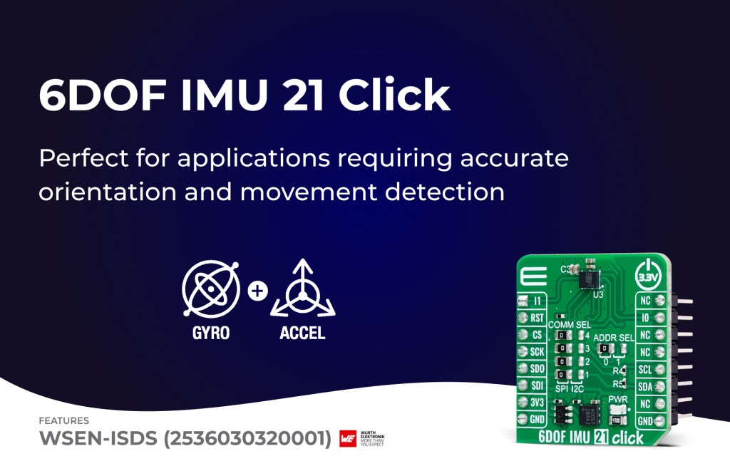 Today's new Click board™ is ideally suited for enhancing the performance of projects in localization and navigation, industrial tool and equipment optimization. Check it out! :) @WurthElectronic mikroe.com/blog/6dof-imu-…