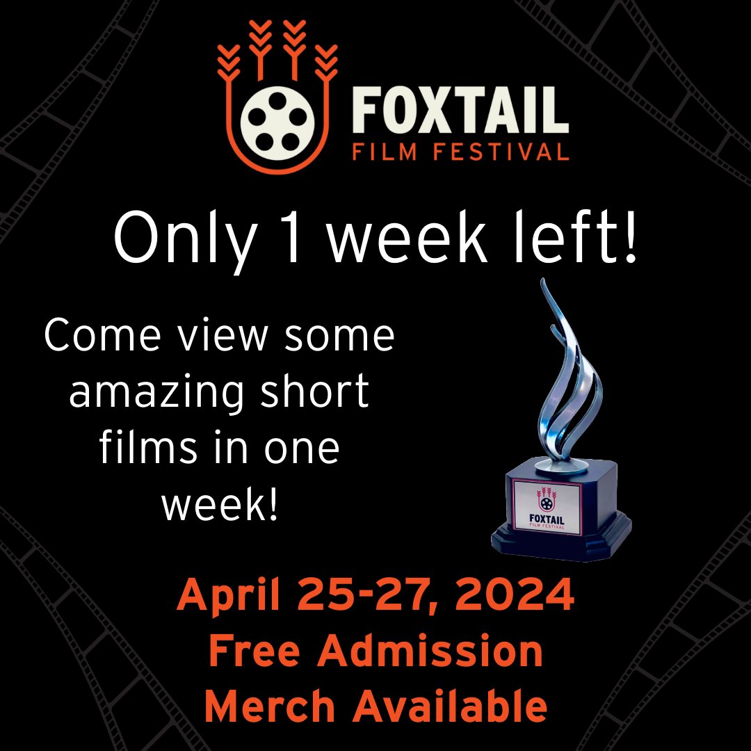 foxtail_film's tweet photo. The Foxtail Film Festival is only 7 days away! Swipe to see the full schedule➡️

#FoxtailFilmFestival #ShortFilms #NormalTheater #OneWeek #SoC #FilmFestivals #Schedule #Swipe https://t.co/I8mc6XCJug