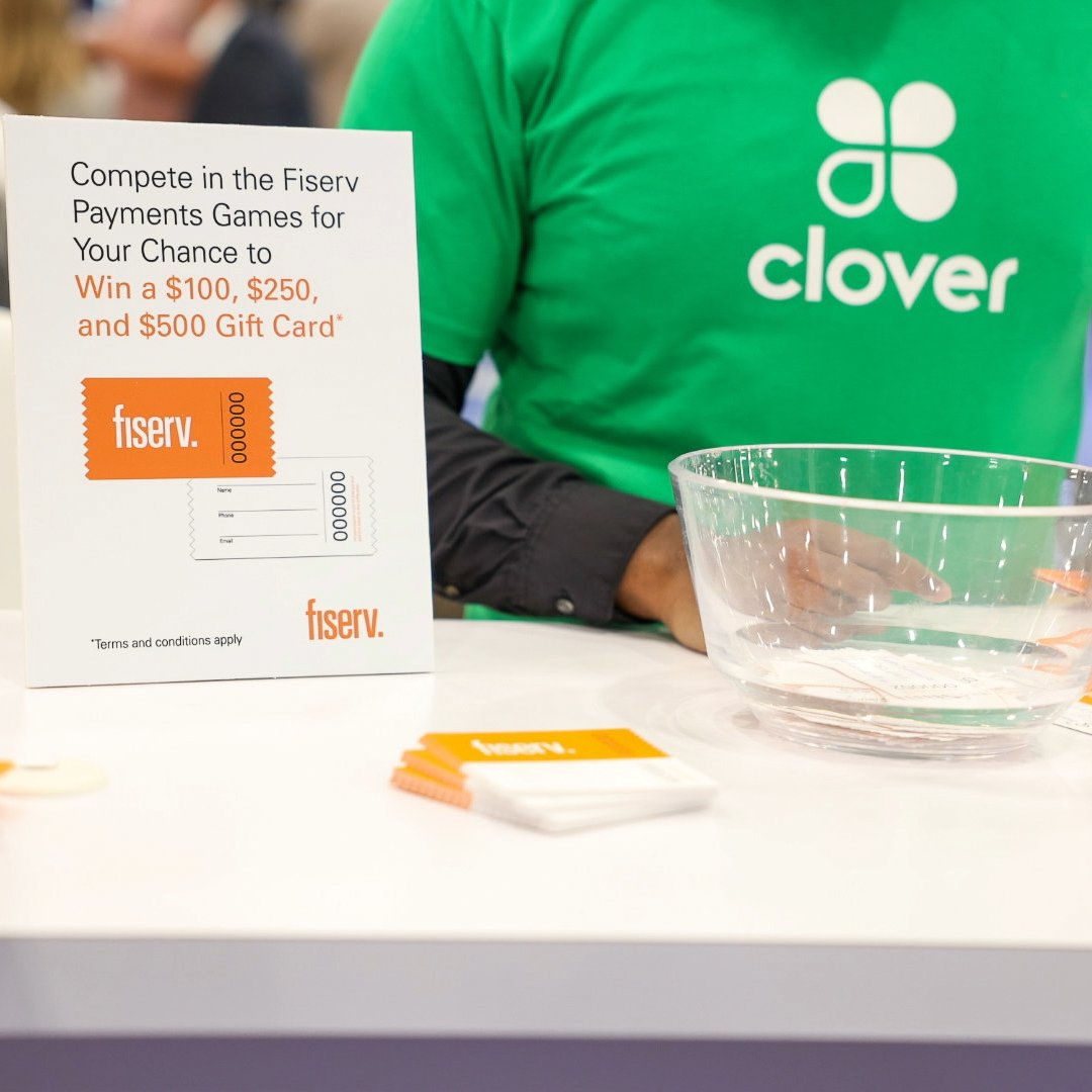 Fiserv's tweet photo. We're at booth 721 for #ETATransact. Stop by for a chance to win with Clover from Fiserv. https://t.co/hXG3nmbMkf