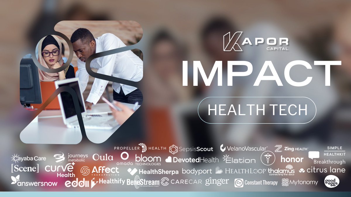 At #KaporCapital, we fund industry-transforming #tech startups that foster #innovation across a variety of industries. Within the #healthtech space, our team invests in companies that improve patient outcomes and build a healthier world. Learn more: bit.ly/3ISLzJR