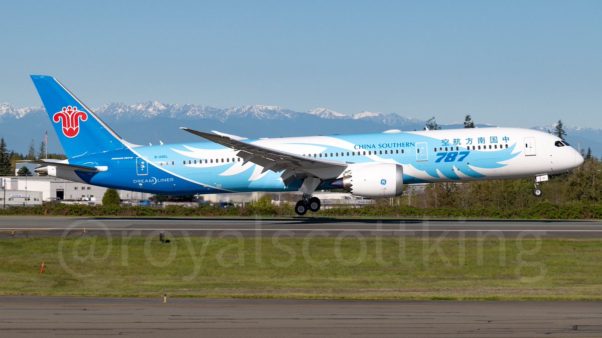 Royal S King βοΈπ·π© (@royalscottking) on Twitter photo The latest <a href="/BoeingAirplanes/">Boeing Airplanes</a> 787-9 for <a href="/CSAIRGlobal/">China Southern Airlines</a> B-20EL was working the pattern at <a href="/FlyPaineField/">Fly Paine Field</a> this morning. This is one of the better 787 liveries out there. The latest <a href="/BoeingAirplanes/">Boeing Airplanes</a> 787-9 for <a href="/CSAIRGlobal/">China Southern Airlines</a> B-20EL was working the pattern at <a href="/FlyPaineField/">Fly Paine Field</a> this morning. This is one of the better 787 liveries out there.