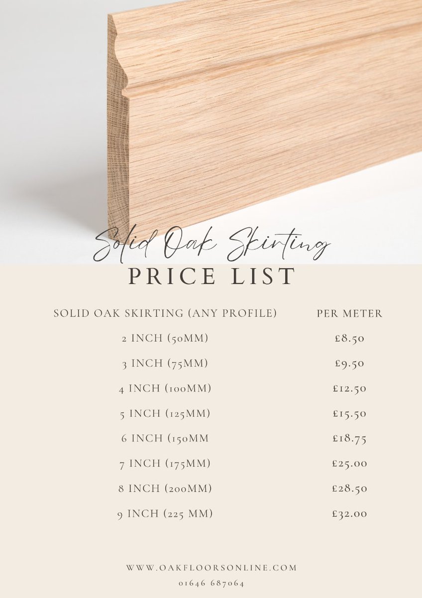 Skirting Anyone? Machined to order, priced fantastic! 

For more info: oakfloorsonline.com/product-catego…

#oakskirting #oakfloorsonline #pembrokeshire  #shoplocal