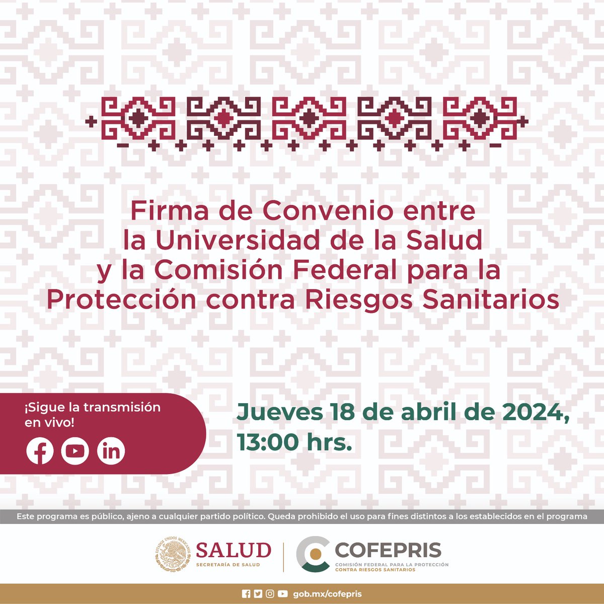 La alianza entre la <a href="/UNISA20_24/">todxssomosunisa</a> y #Cofepris, provee el fundamento institucional y académico para la Especialidad en Regulación Sanitaria de Medicamentos y Vacunas.
Sigue la transmisión #EnVivo a través de nuestras plataformas digitales, 13:00h. 💻🕐

👉 bit.ly/3U7tM79
